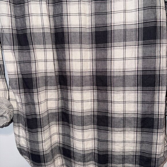 Columbia Sportswear Co. Womens L Plaid Hooded Shirt - Black & White - Picture 6 of 6